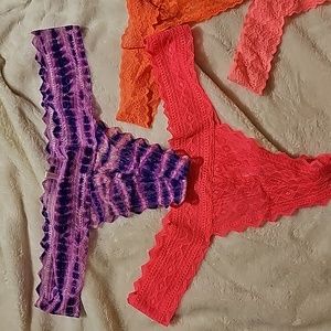 SOLD 4 pink lacey Victoria secret thongs nwot tags. SOLD!